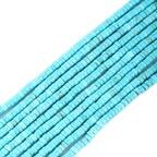 Natural Blue Turquoise Heishi Spacer Beads Loose Semi Precious Flat Round Gemstone Disc Shape Stone for Beading Jewelry Making 4x2mm 15.5" - color: Blue Turquoise