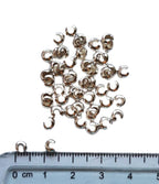 50pcs 925 Sterling Silver Open Crimp Bead Covers, 4MM, by CRAFT WIRE - color: 925 Sterling Silver, size: 4MM