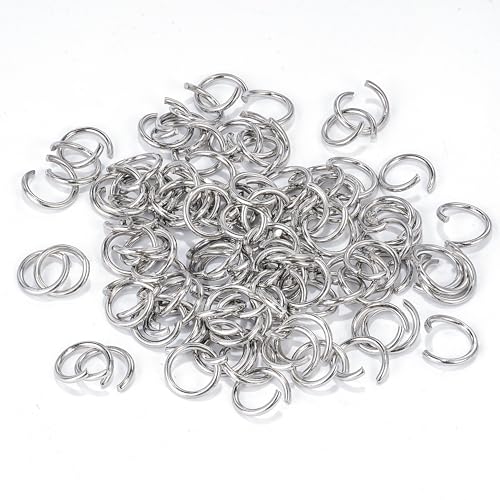 500Pcs 12mm Stainless Steel Open Jump Rings 15 Gauge Metal O Rings Single Loop Connectors for Jewelry Necklaces Bracelet Earrings Keychains Chainmail DIY Making - color: dark silver-15gauge, size: 12mm