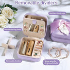 AYGXU Travel Jewelry Box for Women and Girls - Small Case With Initial A-Z - Teacher Gifts - color: purple, size: S
