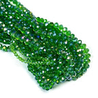 1040pcs 4/6/8mm Glass Beads Green AB, Faceted Crystal Loose Rondelle Beads for Jewelry Making Bracelets Necklaces Suncatchers Plants Succulent DIY Crafts - color: Green AB