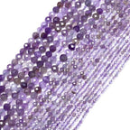 4mm 90pcs Natural Amethyst Stone Beads, Songxi Small Faceted Round Loose Gemstone for Jewelry Making, DIY Art and Craft, Bracelet Necklace (1 Strand) - color: Amethyst, size: 3.7-4.2mm