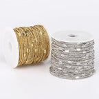 66FT Curb Chains Bulk 2mm Stainless Steel Flat Satellite Curb Link Chains Roll for Jewelry Making - color: Silver long embossed