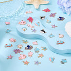 Cheriswelry 36Pcs Ocean Beach Sea Charms for Jewelry Making Assorted Summer Charms Starfish Shell Whale Jelly Fish Pendants 15-29mm for Earring Necklace Bracelet Supplies