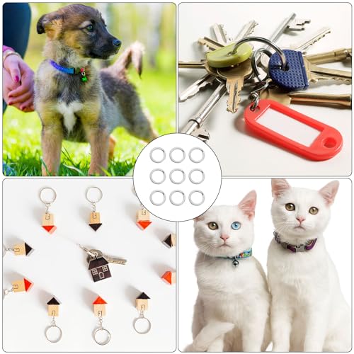 30pcs Split Rings, 8mm Stainless Steel Small Key Chain Mini Keychain Rings Split Open Jump Rings for Jewelry Making Metal Keyring Connectors Key Ring Attachment for Car Keys Craft Making