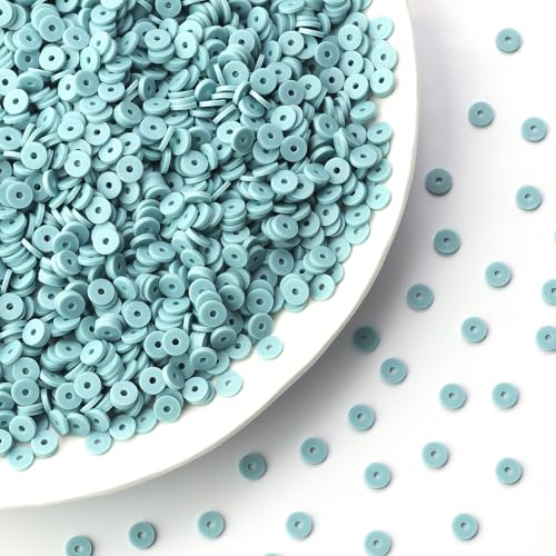 Polymer Clay Beads, 6mm Heishi Bead for Jewelry Bracelets Necklace Making 1000PCS - color: Cyan