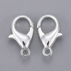 HDSupplies 100 Pieces - Lobster Clasps - Bright Silver Tone - 12x6mm w/ 1.2mm Hole - color: Bright Silver Tone, size: 12x6mm