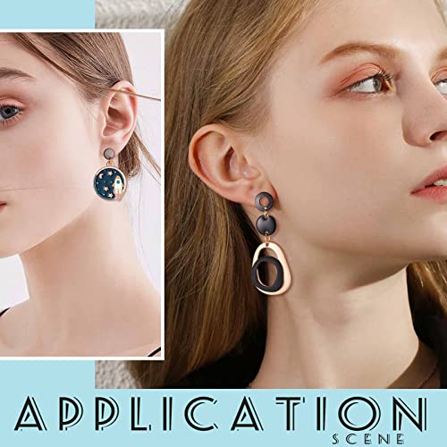SUNNYCLUE 1 Box 30Pcs 5 Style Black Earring Posts Stainless Steel Earring Post Ear Stud with Loop Metal Earring Studs Flat Round Stud Earrings Ear Nuts for Earrings Jewelry Making DIY Women Crafts - color: 15 Pairs Black Earring Posts Findings