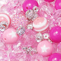 106Pcs 20mm Beads for Pens Making with Rondelle Spacer Beads Pink Acrylic Focal Bubblegum Bead Crystal Round Sparkly Chunky Bead for Pens Beadable Keychain Necklace DIY Craft Jewelry Making Supplies - color: Pink