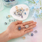 Cheriswelry 100Pcs 14mm Large Hole Electroplate Glass European Beads Transparent Rondelle Loose Spacer Beads 10 Colors DIY for Jewelry Making Crafts - color: Mixed Color*4-Rondelle