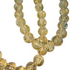 DandS ltd Crackle Lampwork Glass Beads for Jewelry Making, Golden, Vibrant DIY Bracelets, Necklaces, Earrings, Beading Supplies & Craft Kits for Handmade Jewelry, 80pcs 0.39 inch (10mm), #J223-10 - color: Golden