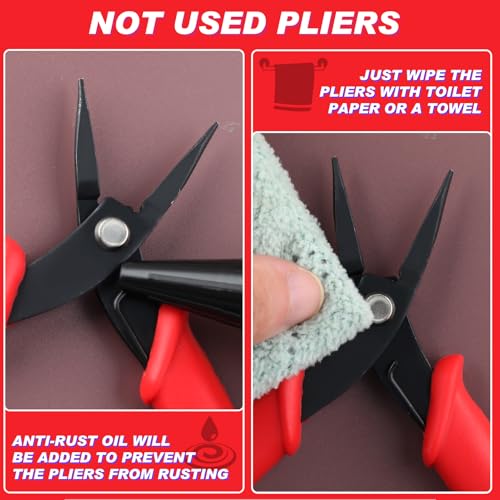 GOLD DEE 5.5" Needle Nose Pliers Mini Chain Nose Pliers Short-Nose Pliers Micro Precision Pliers Flat Smooth Jaws Mini Jewelry Pliers Jewellery Making Tool For Bending Wire Open and Close Jump Rings - style: Long-Nose Pliers