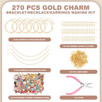 352 Pcs Assorted Charms for Jewelry Making,Mixed Enamel KC Gold Alloy Letter Pendants,Wholesale Bulk Jewelry Charms for DIY Necklace Bracelet Earring and Crafting - style: A7:Flower Charms-270Pcs Kit