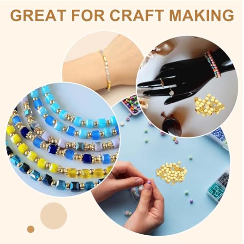 PATIKIL 3x8mm Filled Spacer Beads, 50Pcs Metal Smooth Faceted Tube Tiny Loose Beads for Bracelet Jewelry Making Necklace DIY, Silver - color: Silver, size: 3x8mm