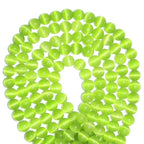 100pcs Army Green Cat Eye Beads 8mm Round Semi Precious Stone Hole Size 1mm DIY Charm Spacer Beading Smooth Gemstone Loose Beads for Jewelry Making Bracelets Necklaces Earrings Crafting - color: Army Green