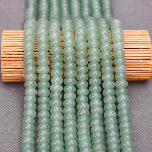 BONNY BOXX 1 Strand Natural 5 * 8mm Green Aventurine Rondelle Beads, Natural Abacus Disk Stone Beads Loose Spacer Gemstone for DIY Bracelet Necklace Jewelry Making - color: Green Aventurine, size: 5*8MM