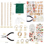 XUHAO7 DIY Jewelry Making Kit - 313-Piece All-in-One Craft Set with Pendants, Pearl Beads, Chains, Pliers, Storage Box & Bracelets, Keychains - Free 5 Velvet Drawstring Pouches - size: 313pcs
