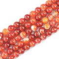 Natural Gemstone Round Loose Beads for Jewelry Making DIY Crystal Energy Healing 1 Strand 15" (Red Stripe Agate, 4mm (15"/Strand)) - color: Red Stripe Agate, size: 4mm (15"/Strand)