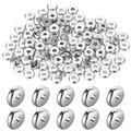 100 Pcs Flat Disc Spacer Beads 6mm Silver Beads with Hole Stainless Steel Spacer Bead Plated Round Loose Charm Caps Bead for DIY Jewelry Making Bracelet Necklace Crafting