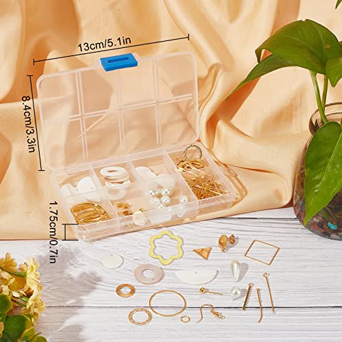 SUNNYCLUE 1 Box DIY 10 Pairs Circle Charms Round Linking Rings Earring Making Kit Triangle Charms for Jewelry Making Flat Shell Pendant Jump Rings Earring Hooks Glass Pearl Beads Adult Women - color: Diy 10 Pairs Circle Charms Earrings