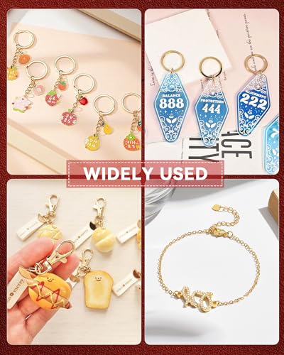 325PCS FIVEIZERO Keychain Making Kit - Keychain Clips with Key Ring, Lobster Claw Clasp, Swivel Snap Hook, Jumprings & Extender Chain for Crafts, DIY Projects & Purse Making Supplies (Gold) - color: gold