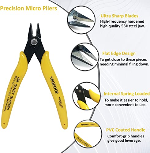 Flush Wire Cutter, 10PACK Precision Diagonal Cutting Pliers Small Wire Cutter Nippers for Electronics Wires Jewelry Screws (5 Inch Size) - style: yellow wire cutters x 10