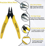 Flush Wire Cutter, 10PACK Precision Diagonal Cutting Pliers Small Wire Cutter Nippers for Electronics Wires Jewelry Screws (5 Inch Size) - style: yellow wire cutters x 10