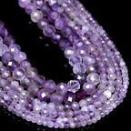 Natural Amethyst Beads, 2mm 180pcs Small Round Faceted Loose Gemstones for DIY Jewelry Making, Handmade Bracelet and Necklace Crafting, with Size Card - color: Amethyst, size: 2mm