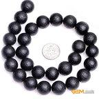GEM-Inside Black Frost Spacer Agate Gemstone Loose Beads Natural Energy Power Beads for Jewelry Making 14mm Round 15 Inches - color: Black Agate, size: 14mm