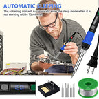 Soldering Iron Kit, 90W LED Digital Solder Iron Kit with Ceramic Heater, 110V Welding Tools with Smart Temperature Control, Auto Sleep, Temp Calibration, C/F, Accurate 176℉-896℉ - color: 90w- 9-in-1
