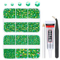qiipii Emerald Green AB Resin Rhinestones for Crafting 2mm 3mm 4mm 5mm 6mm Flatback Jelly Stones Diamonds Crystals Gems for Face Eyes Makeup Tumblers Mugs Bottles DIY Crafts Clothes Shoes Phones Car - color: Emerald Green AB