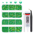 qiipii Emerald Green AB Resin Rhinestones for Crafting 2mm 3mm 4mm 5mm 6mm Flatback Jelly Stones Diamonds Crystals Gems for Face Eyes Makeup Tumblers Mugs Bottles DIY Crafts Clothes Shoes Phones Car - color: Emerald Green AB