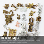 stino 100g Metal Pendant Charms for Jewelry Making, Bulk Silver & Gold Plated Charms for Braclet Necklace Crafts, Animal Plant Flower Pet and so on - color: Rabbit Silver & Bronze