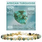 Farfume Crystal Bracelet Beaded Bracelets 4mm Natural Stone Beads Gemstone Handmade Jewelry Valentine's Day Gifts - color: African Turquoise-Grounding & Harmony