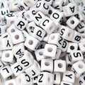 300 Pieces 10x10mm Big Large Cube Acrylic Alphabet Letter Beads A-Z Mixed Plastic Shape Loose Beads for Jewelry Making Bracelets Necklaces Key Chains (White) - color: White