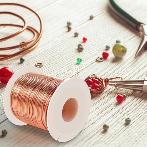 99.9% Soft Copper Wire, 24 Gauge/ 0.5 mm Diameter, 853 Feet / 260m, 1 Pound Spool Pure Copper Wire, Jewelry Making Wire Craft Wire - size: 24 Gauge(0.5m), 1 Pound