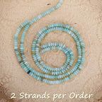 2 Strands (300PCs) Natural Amazonite Rondelle Beads, 2 * 4mm Gemstone Loose Spacer Abacus Disk Beads for DIY Bracelet Necklace Earrings Jewelry Making, Craft Supplies Beading Kit - color: Amazonite, size: 2*4MM