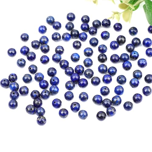 4mm 200pcs Natural Stone Round Beads Lapis Lazuli Genuine Stone Beading Loose Gemstone DIY Charm Smooth Beads for Bracelets Necklaces Earrings Hole Size 1mm (Lapis Lazuli 4mm) - color: Lapis Lazuli, size: 4mm