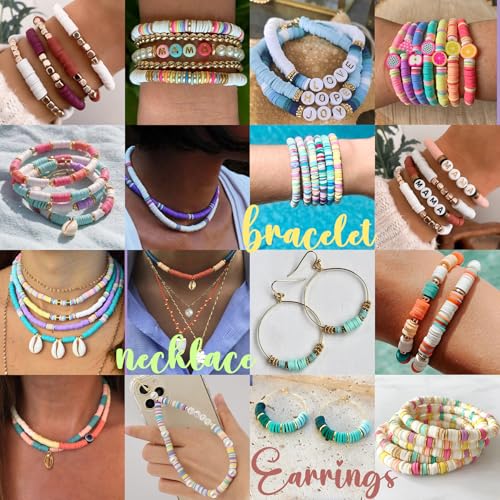 Sunlode 30,000Pcs Clay Beads Bracelets Making Kit, Beads for Bracelets 6 Boxes Bead for Jewelry Making Kit Friendship Bracelet Gifts Trendy Stuff Letter Bead Craft Adult - style: Rainbow Luxe