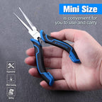 SPEEDWOX Mini Needle Nose Pliers Serrated Jaw With Protective Cover Needle Nose Pliers For Jewelry Making Precision Compact Long Nose Plier Needle Tip For Wire Bending Small Object Gripping - style: Needle Nose Pliers Serrated Jaw