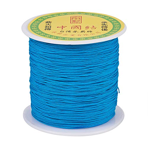 150 Yards 0.5mm Braided Nylon Crafting Thread Chinese Knotting Beading String Macrame Cord Rope for Necklace Bracelet Jewelry Craft Making, Deep Sky Blue - color: Deep Sky Blue, size: 0.5mm