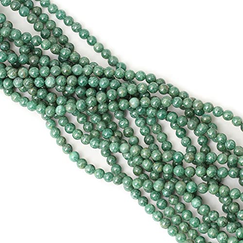 60PCS 6mm Natural African Jade Gemstone Round Loose Beads for Jewelry Making DIY Findings 1 Strand 15" - color: African Jade, size: 6mm