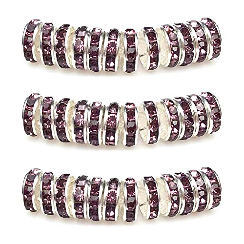 MJDCB Rondelle Spacer Beads Round Crystal Czech Rhinestone for Bracelets Necklaces Jewelry Making Accessories (Purple,4mm/100pcs) - color: Purple, size: 4mm/100pcs