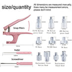 LYNDA Plastic and Metal Snap Buttons with Snaps Pliers Set,300 Sets Plastic and Metal Snap Buttons for Sewing and Crafting (Pink) - color: Pink
