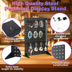 Acfunique Peg Board Display Stand for Vendors with 12 Hooks Metal Tabletop Pegboard Display Stand for Craft Shows 17" X 13" Retail Display Racks Peg Board Organizer Holder Black - size: Black 1 Display+12 Hook
