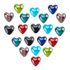 arricraft 20 Pcs 20mm Valentine's Day Heart Beads, Handmade Lampwork Glass Beads for Jewelry Making, Mixed Color