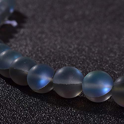 60PCS 6mm Natural Gray Mystic Aura Quartz Gemstone Frosted Matte Titanium Round Loose Spacer Beads 15 inch Full Strand Crystal Healing Power Quartz - color: Grey Mystic Aura, size: 6mm