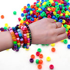1000 Pcs Purple Plastic Round Pony Beads for Jewelry Making, DIY Bracelet Necklace Supplies - color: Purple