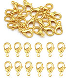 MSCFTFB 300 Pieces Mini Lobster Clasps Metal Lobster Claw Clips Fastener Hooks for Bracelet Necklace Choker Jewelry Making Findings DIY Keychain Bag Phone Dangle Charms (6x12mm,Gold) - color: Gold