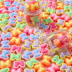 125pcs Acrylic Beads Colorful Bow Beads Rainbow Bow Beads for Jewelry Making Handmade DIY Bracelet, Charms Keychain Craft Supplies (Rainbow Bow) - color: rainbow bow